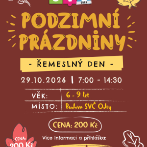 Podzimní prázdniny - řemeslný den